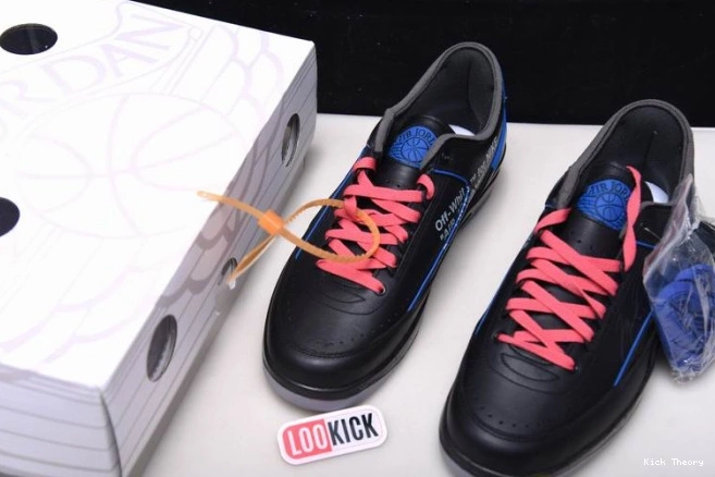 Kick Theory DJ4375-004 SP Jordan 2 Black Low Retro Blue Off-White 0807